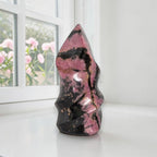 Pink Rhodonite Crystal Flame – Aurelis Crystals