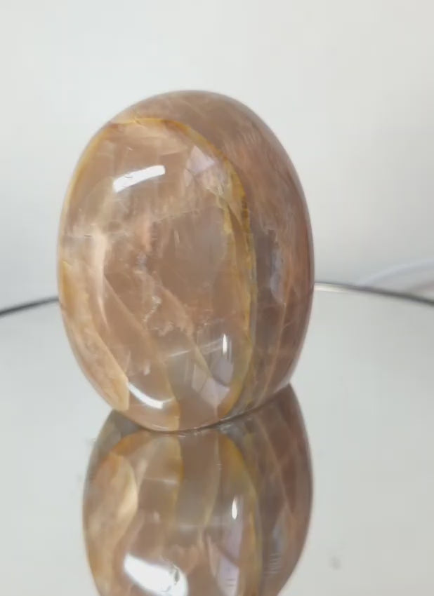 Peach Moonstone Freeform Crystal – Polished Healing Stone (2.5 in)