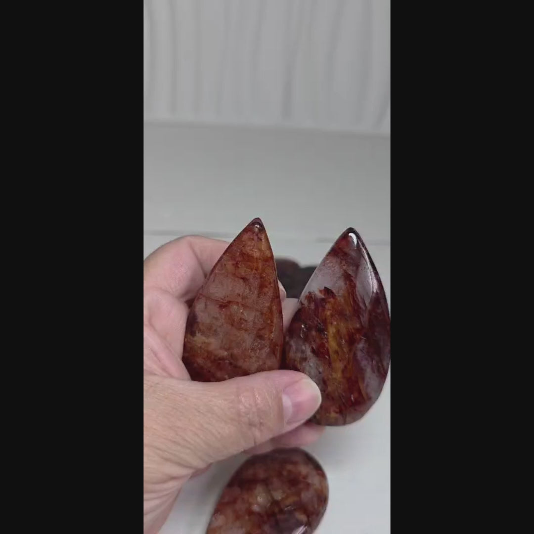 Fire Quartz Crystal Cloud Sculpture with Raindrops