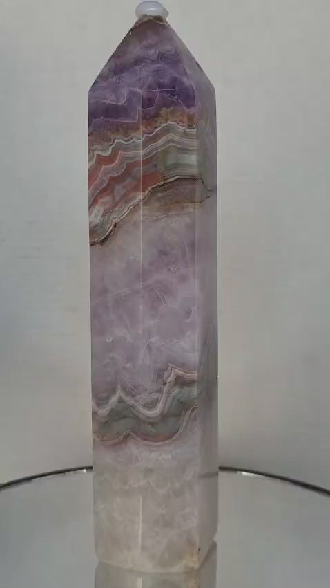 Amethyst Lace Agate Tower — 8" One of a Kind