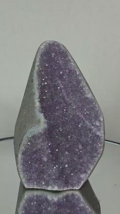 Amethyst Druzy Freeform, Purple Quartz Cluster, Healing Stone, Reiki Gift, Spiritual Home Accent