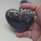 Blue Flower Agate Heart – Polished Crystal