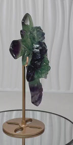 Large Rainbow Fluorite Cross with Roses