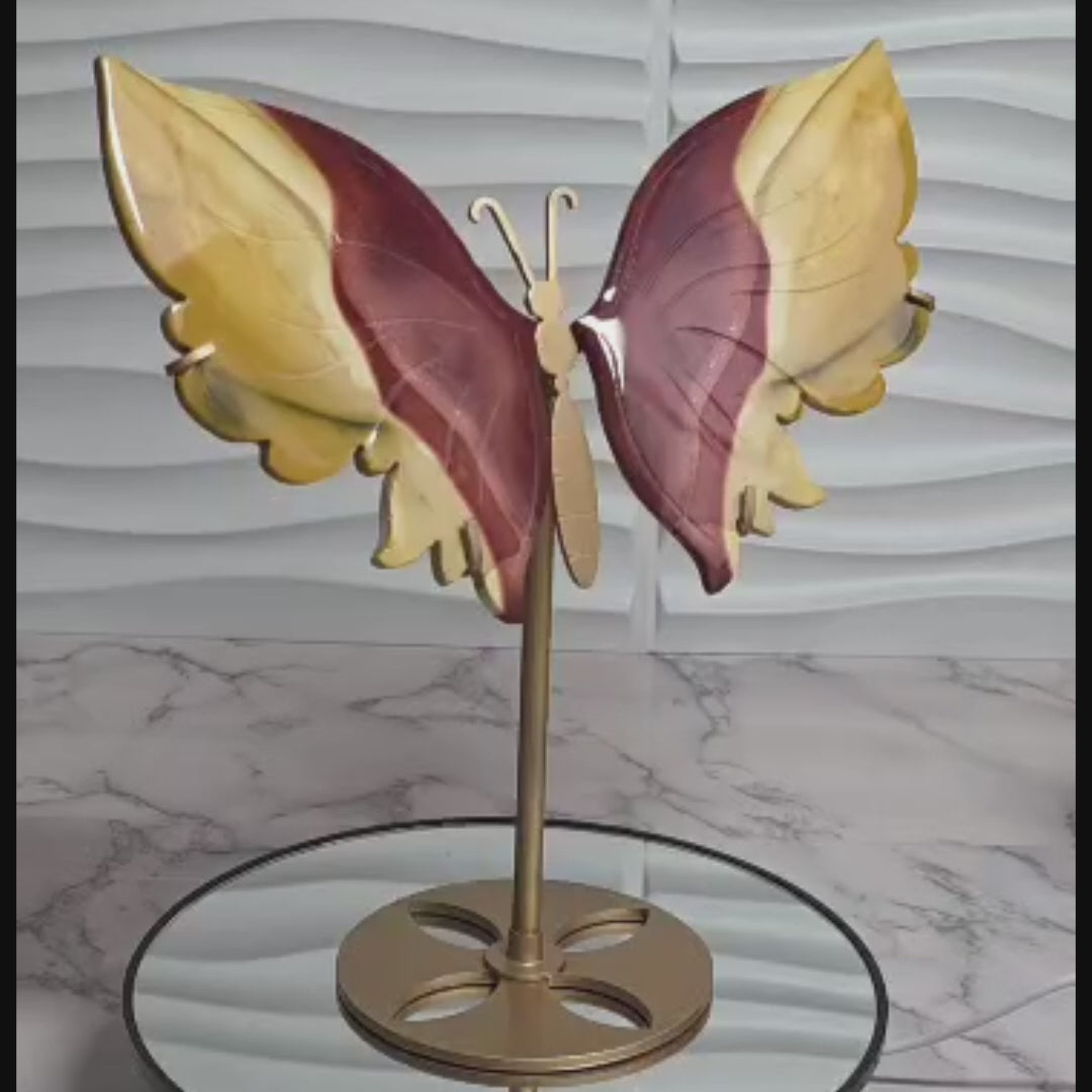 Mookaite Jasper Butterfly on Stand 9.5 Inches