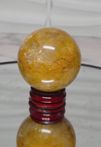 Golden Healer Quartz Sphere 2" | Crystal Ball with Wood Stand