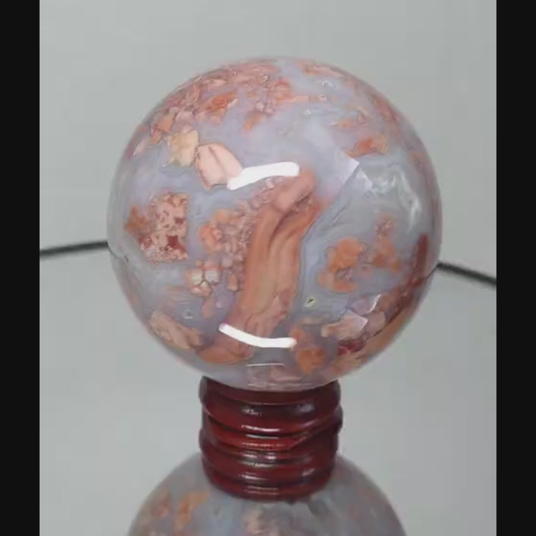 Cotton Candy Pink Agate Sphere 65mm