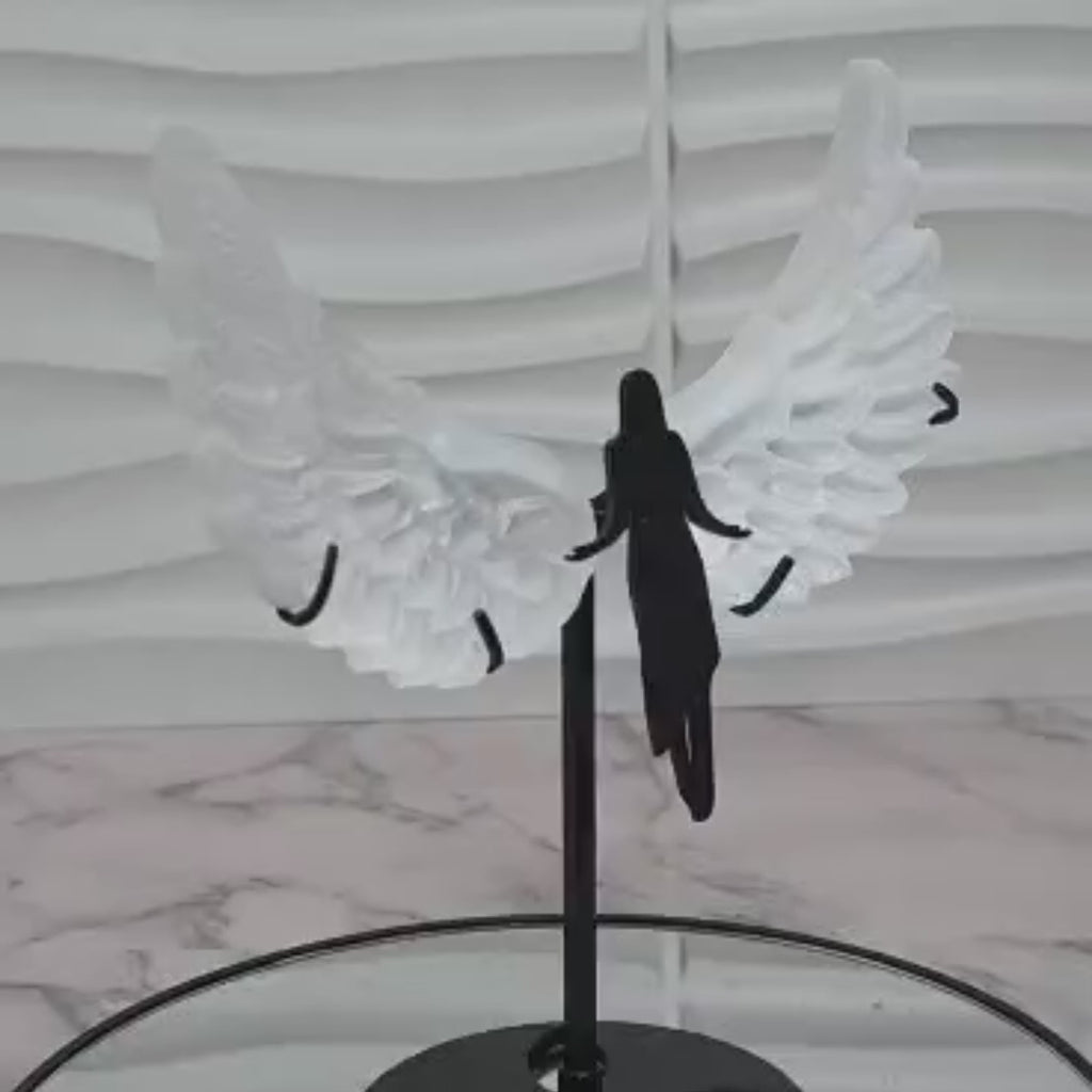 Selenite Angel Wings on Stand