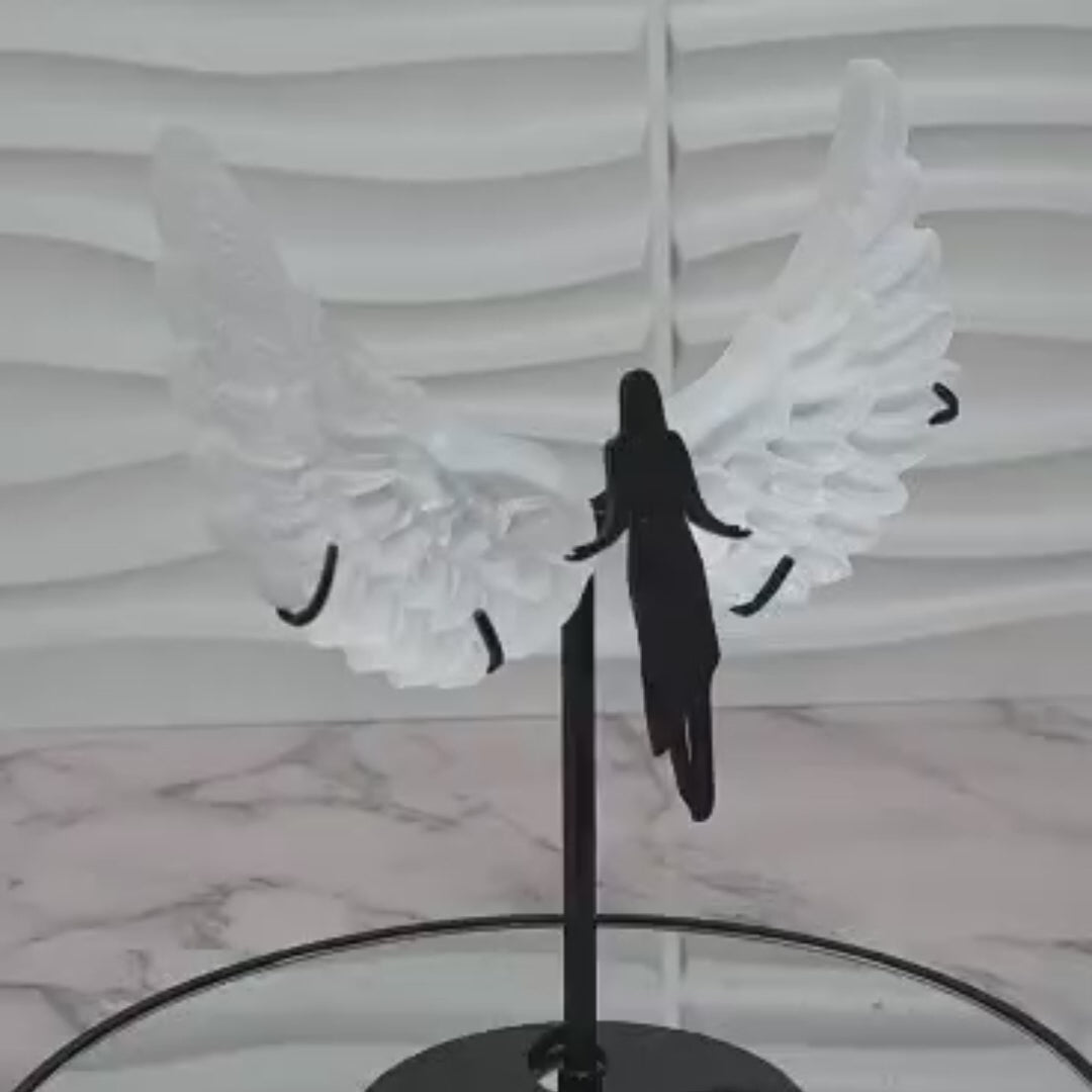 Selenite Angel Wings on Stand