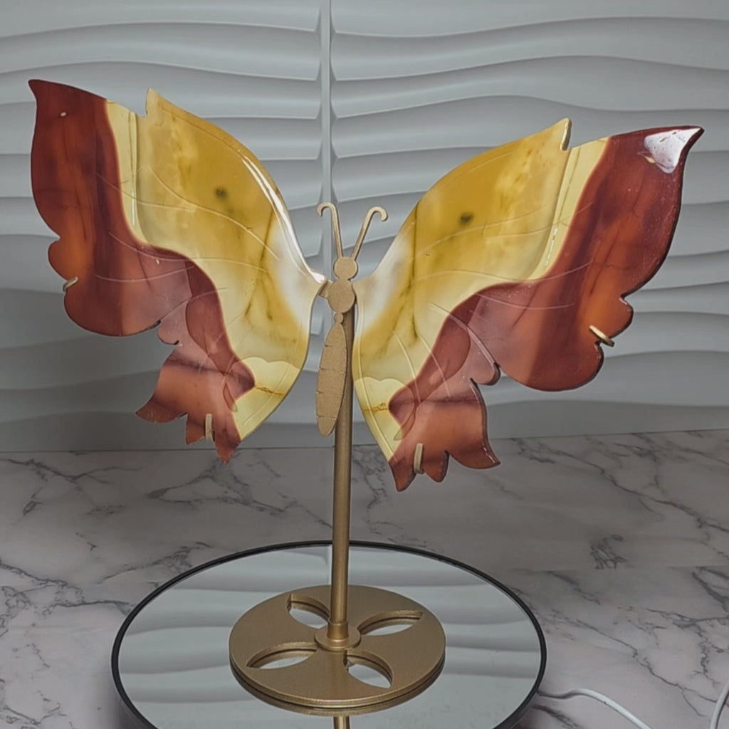 Mookaite Jasper Butterfly Sculpture with Stand