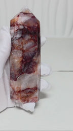 Fire Quartz Tower | Hematoid Quartz Natural Crystal Point