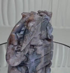 Blue Flower Agate Dragon Carving | One of a Kind Crystal Sculpture