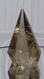 Smoky Quartz Faceted Pyramid Tower – 3.5" One of a Kind Crystal