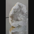 White Quartz Druzy Geode, Sparkling Crystal Cluster, Natural Druzy Mineral Decor