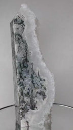 Moss Agate Druzy Geode Tower