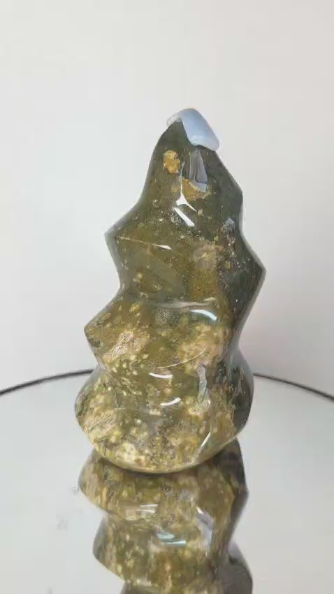 Ocean Jasper Flame | Polished Freeform 5" Healing Stone