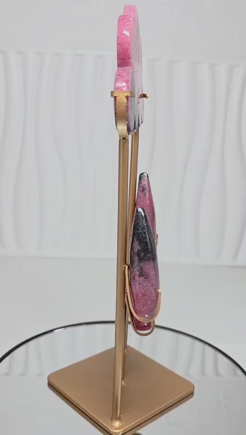 Rhodonite Rain Cloud Crystal Sculpture