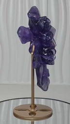 Large Purple Fluorite Cross