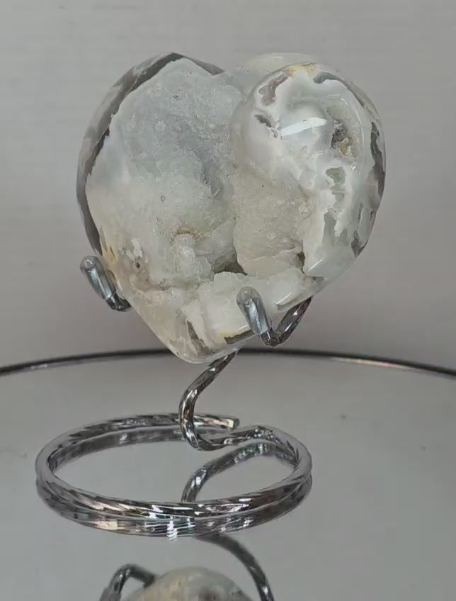 moss agate heart druzi