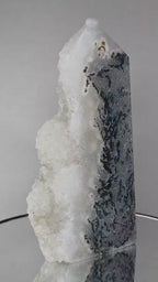 Moss Agate Druzy Geode Tower