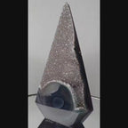 Large Druzy Agate Tower, Smoky Obelisk Crystal, Luxury Decor