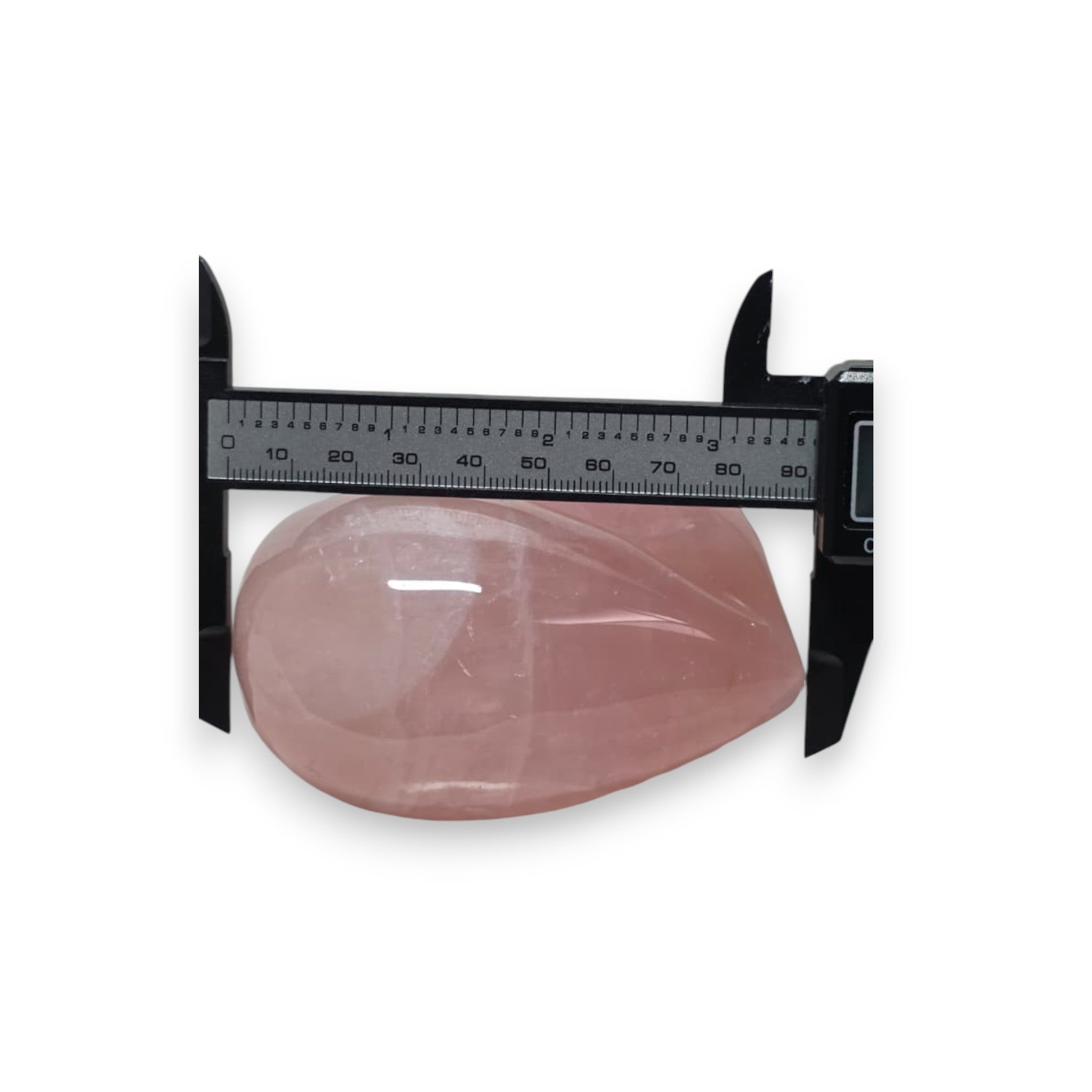 Large Rose Quartz Heart – Puffy Polished Crystal Carving, 3.7" Wide