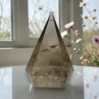 Smoky quartz pyramid crystal display piece