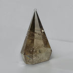 Smoky quartz pyramid tower side profile view