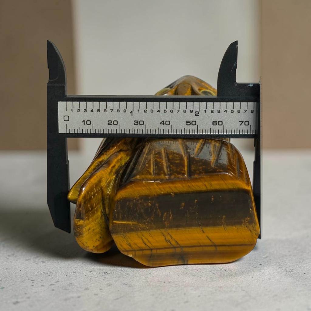 Tiger's Eye Owl Carving 4"
