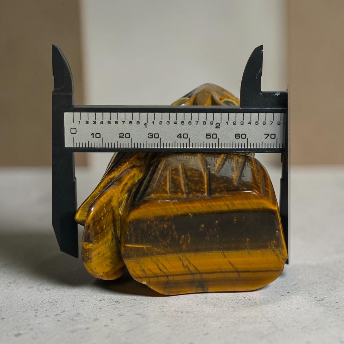 Tiger's Eye Owl Carving 4"