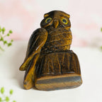 Tiger's Eye Owl Carving 4"