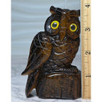 Tiger's Eye Owl Carving 4"