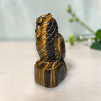 Tiger's Eye Owl Carving 4"