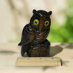 Tiger's Eye Owl Carving 4"