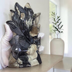 Volcano Agate Kitsune Fox Carving – side view
