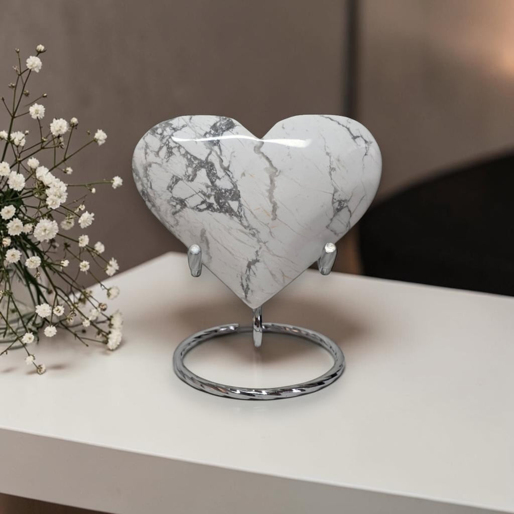 White Howlite Heart Crystal – 3.5"